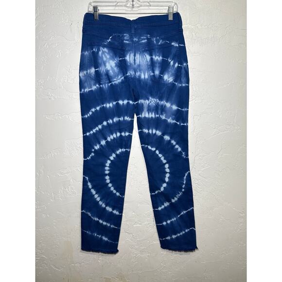 J crew 10 inch vintage straight tie dye bleached raw hem jeans womens 27 boho - Picture 4 of 12